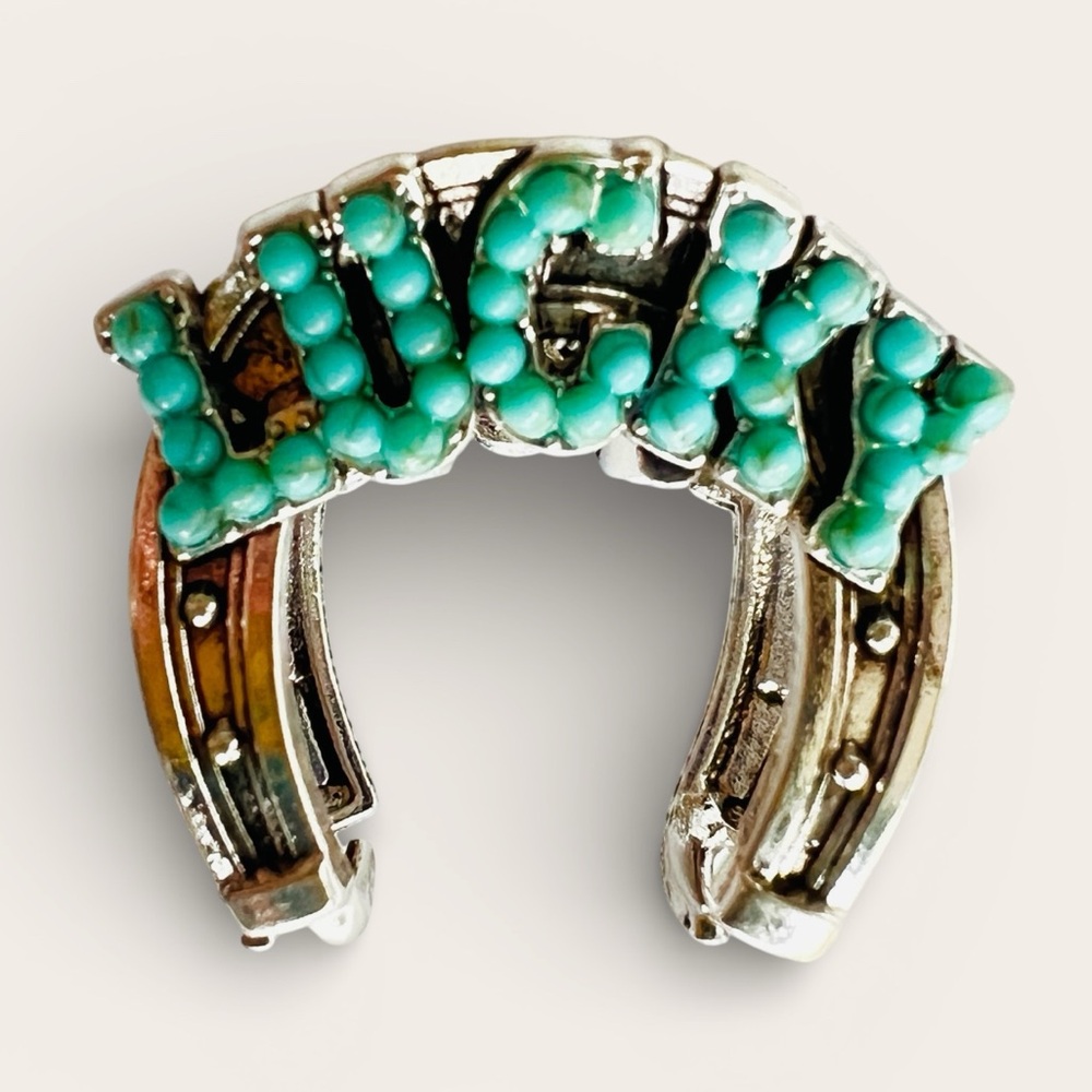 LUCKY Western Horseshoe Metal Hair Clip New